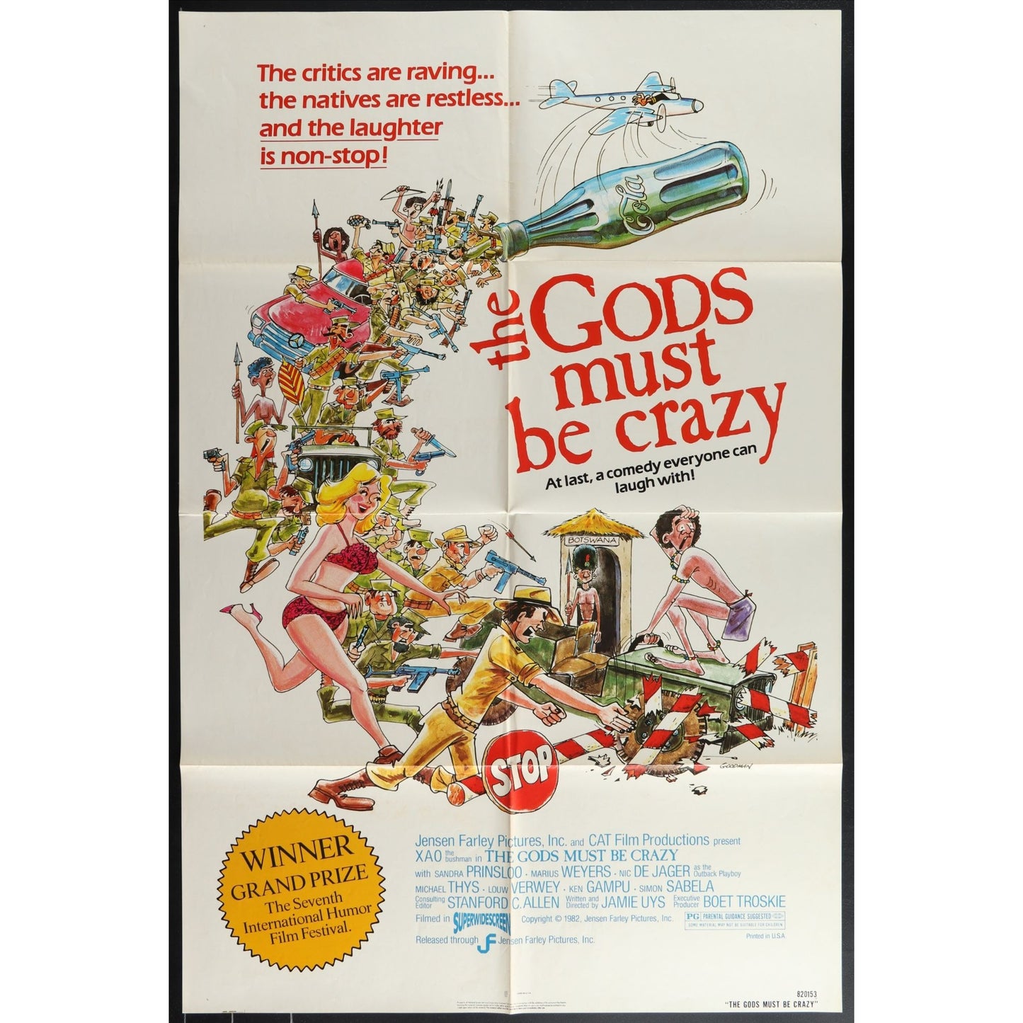 The Gods Must Be Crazy (1980) Original Movie Poster Folded 27x41