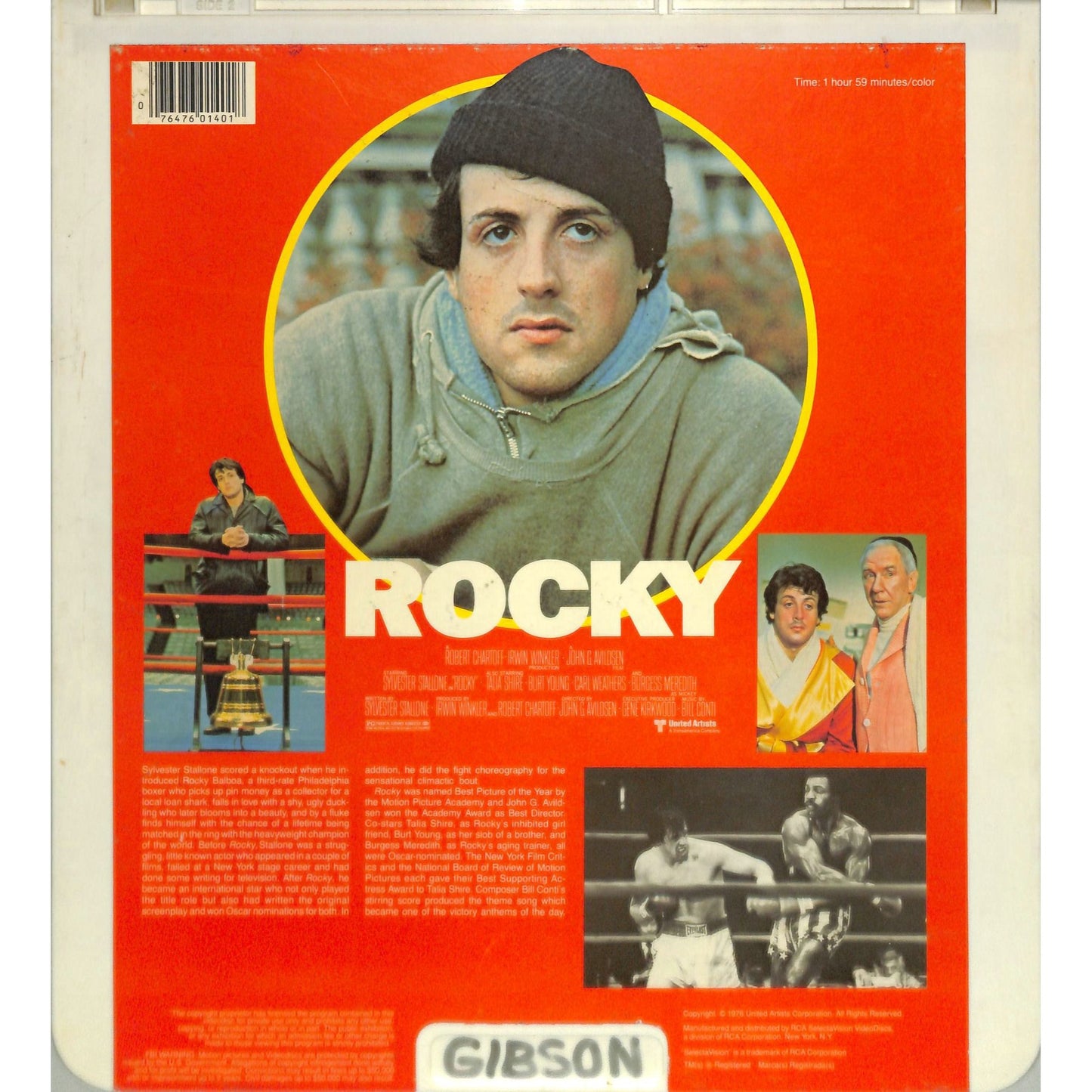 Rocky (1976) Vintage CED Videodisc TESTED WORKING
