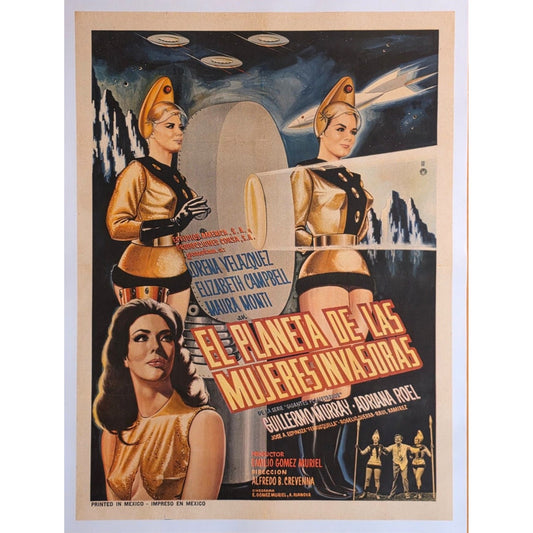 El Planeta de las Mujeres Invasoras (r1967) Linenbacked Orig. Movie Poster