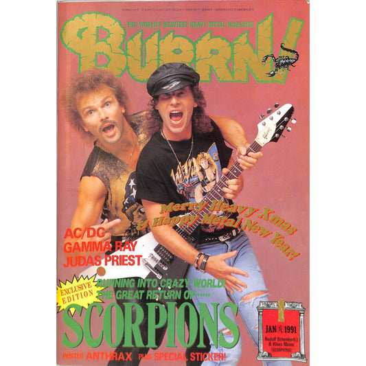 Burrn! Issue #1 January 1991 Scorpions Cover Heavy Metal Japan