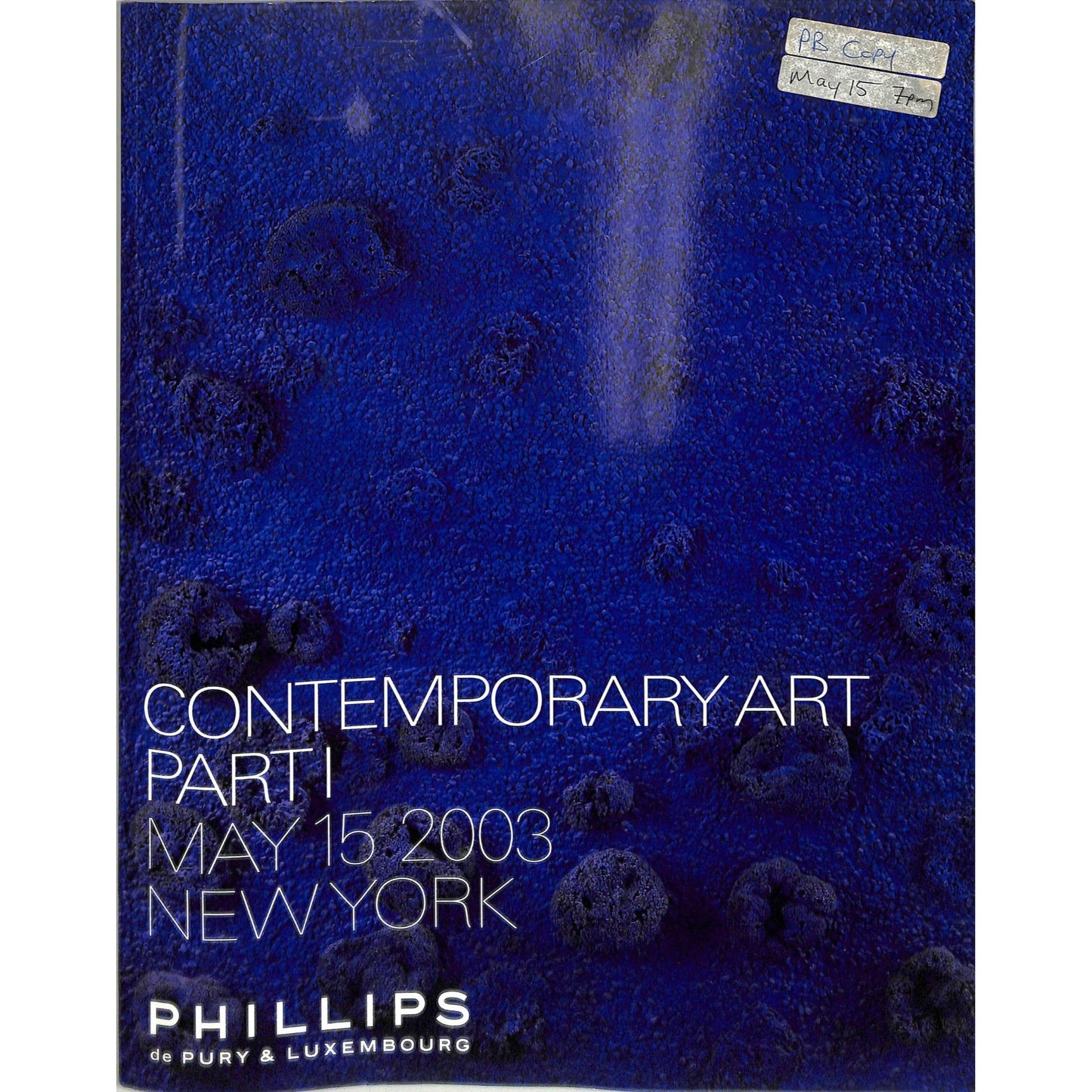 Phillips Contemporary Art Part 1 Catalog May 15, 2003