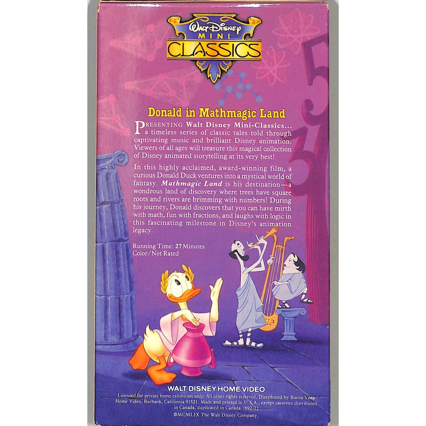 Donald in Mathmagic Land (1959) VHS Tape Good condition