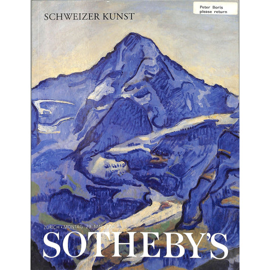 Sotheby's Schweizer Kunst Art Auction Catalog May 29, 2000