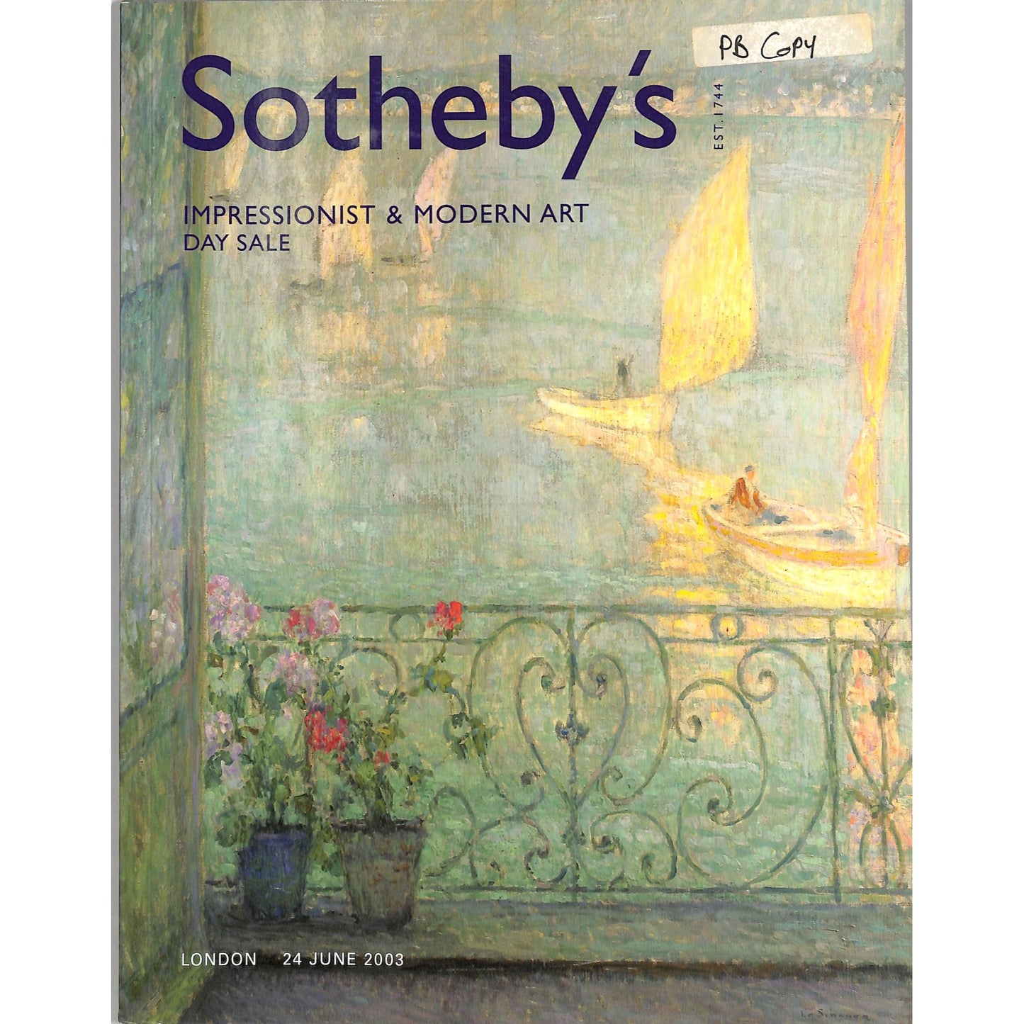 Sotheby's Impressionist & Modern Art Auction Catalog June 24, 2003
