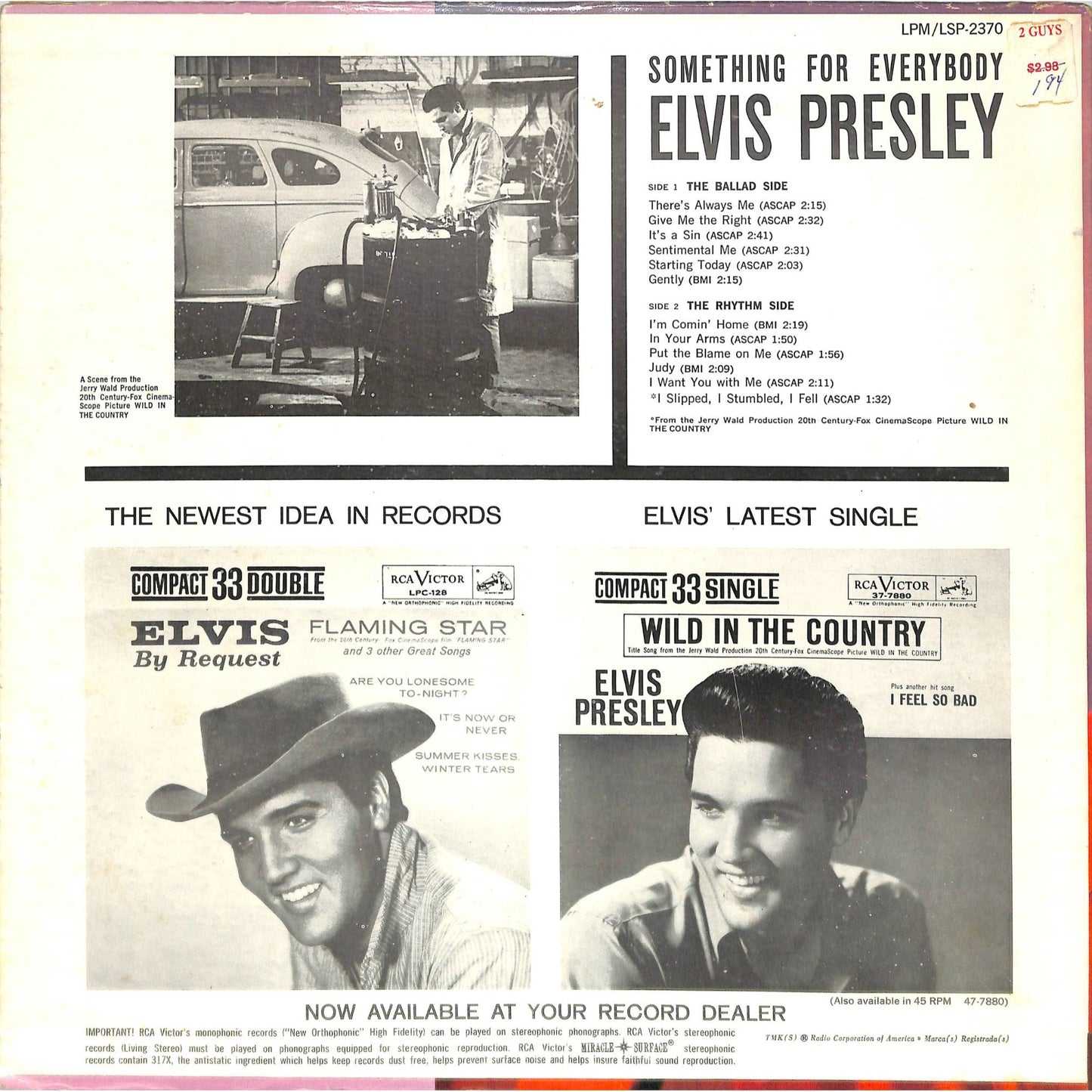 Elvis Presley - Something For Everybody (1961) Vinyl Record LPM 2370