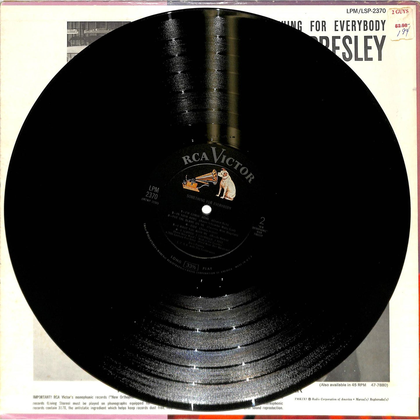 Elvis Presley - Something For Everybody (1961) Vinyl Record LPM 2370