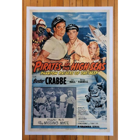 Pirates of the High Seas (1950) Linenbacked Restored Columbia Serial Poster