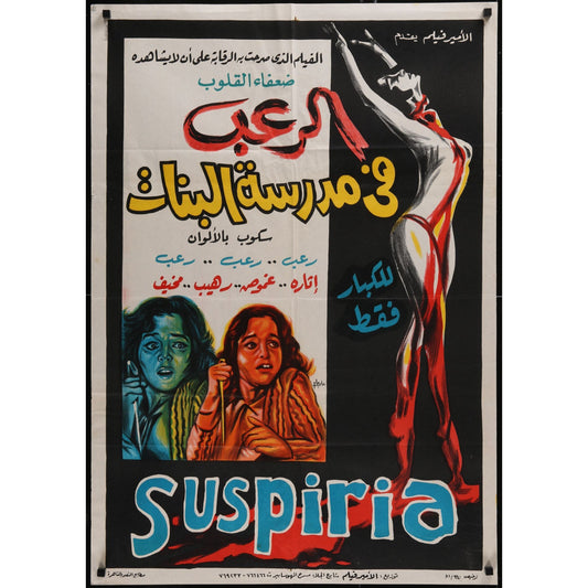 Suspiria (1981) Original Egyptian Movie Poster Rolled 27 3/4x39 1/2