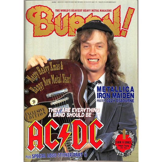Burrn! Magazine Issue #1 January 1993 Angus Young Cover Heavy Metal Japan