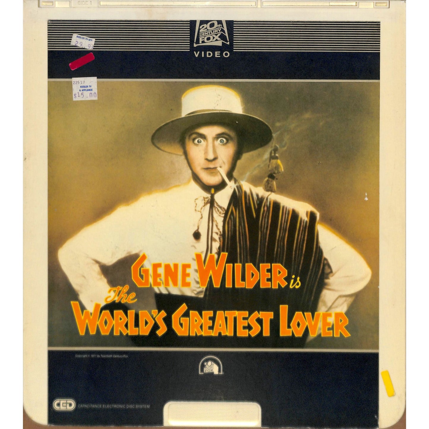 The World's Greatest Lover (1977) Vintage CED Videodisc TESTED WORKING