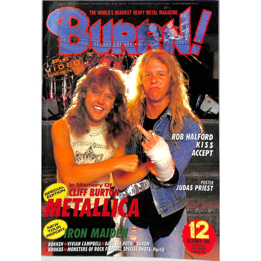 Burrn! Magazine Issue #12 December 1986 Metallica Cover Heavy Metal Japan
