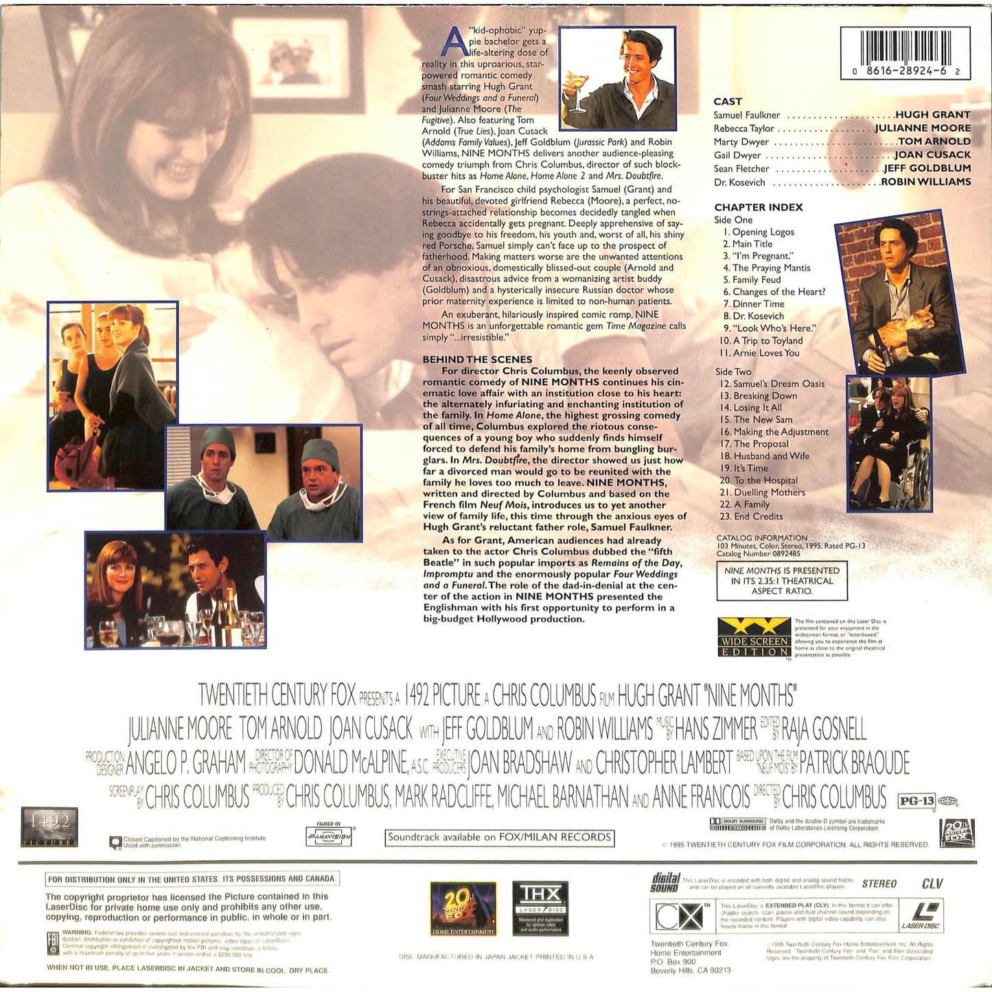 Nine Months (1995) Laserdisc