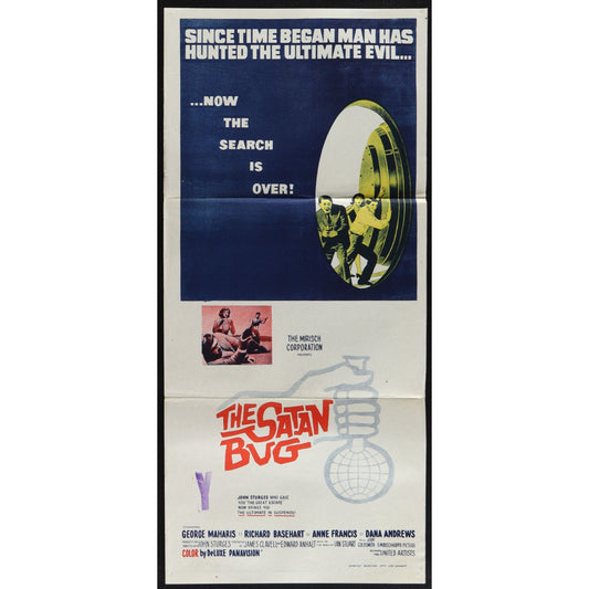 The Satan Bug (1965) Original Australian Daybill Movie Poster Folded 13x30
