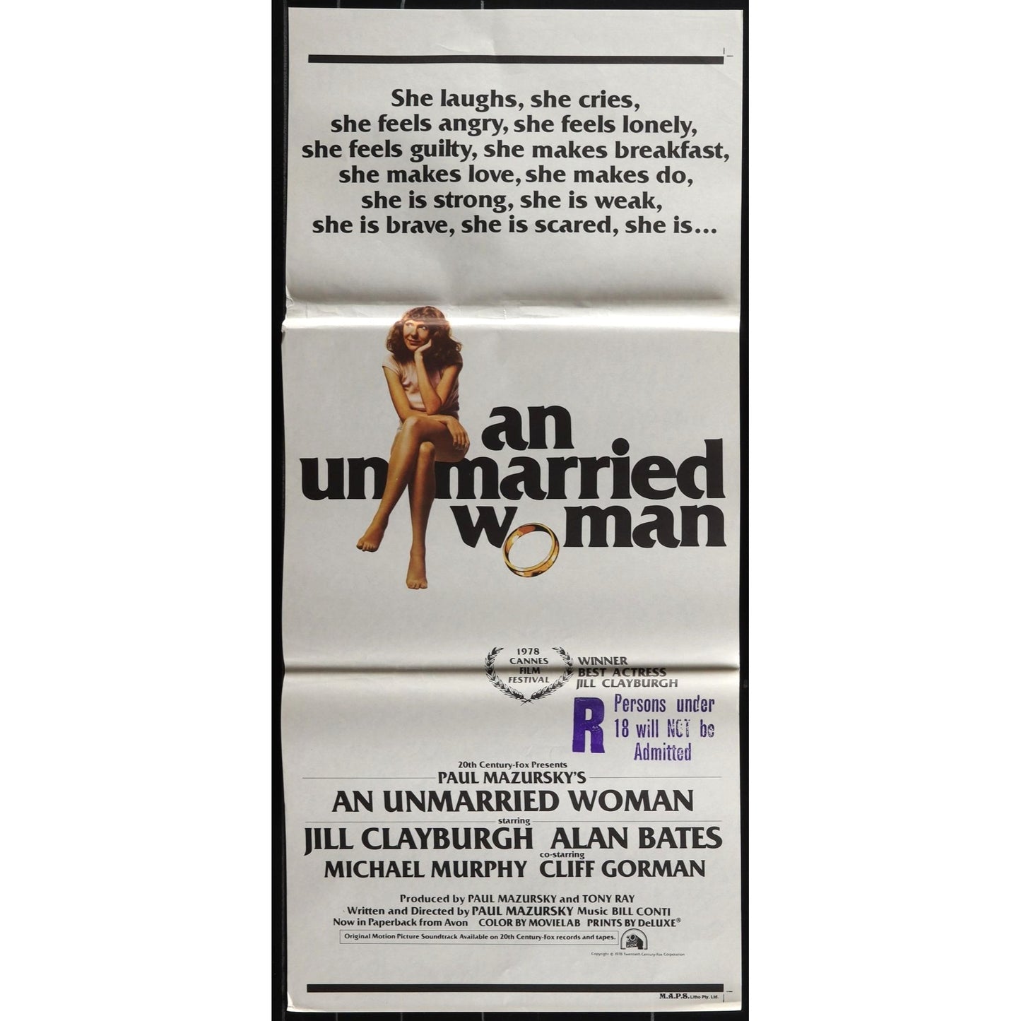 An Unmarried Woman (1978) Original Australian Daybill Movie Poster