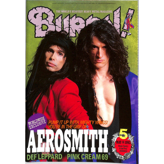 Burrn! Magazine Issue #5 May 1993 Aerosmith Cover Heavy Metal Japan