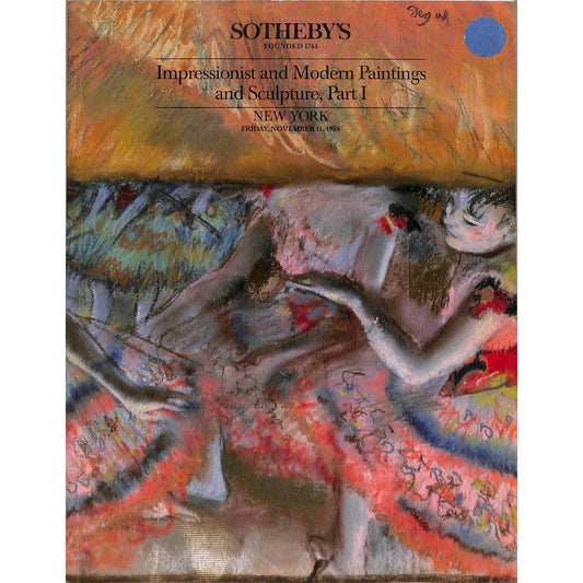 Sotheby's Impressionist & Modern Art Auction Catalog, 1988