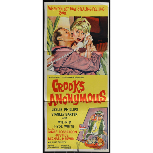 Crooks Anonymous (1962) Original Australian Daybill Movie Poster Folded 13x30