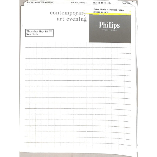 Phillips Contemporary Art Auction Catalog May 18, 2000