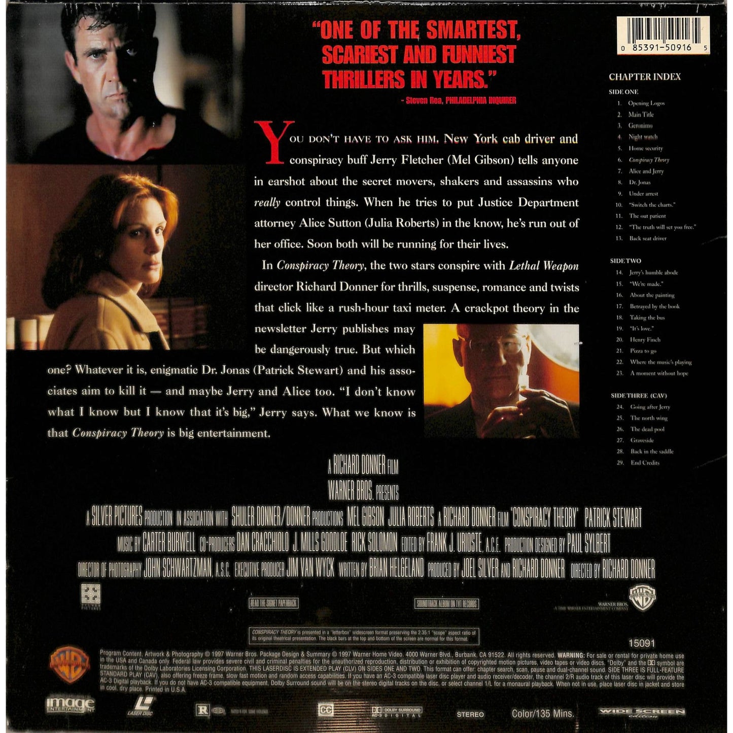 Conspiracy Theory (1997) Laserdisc