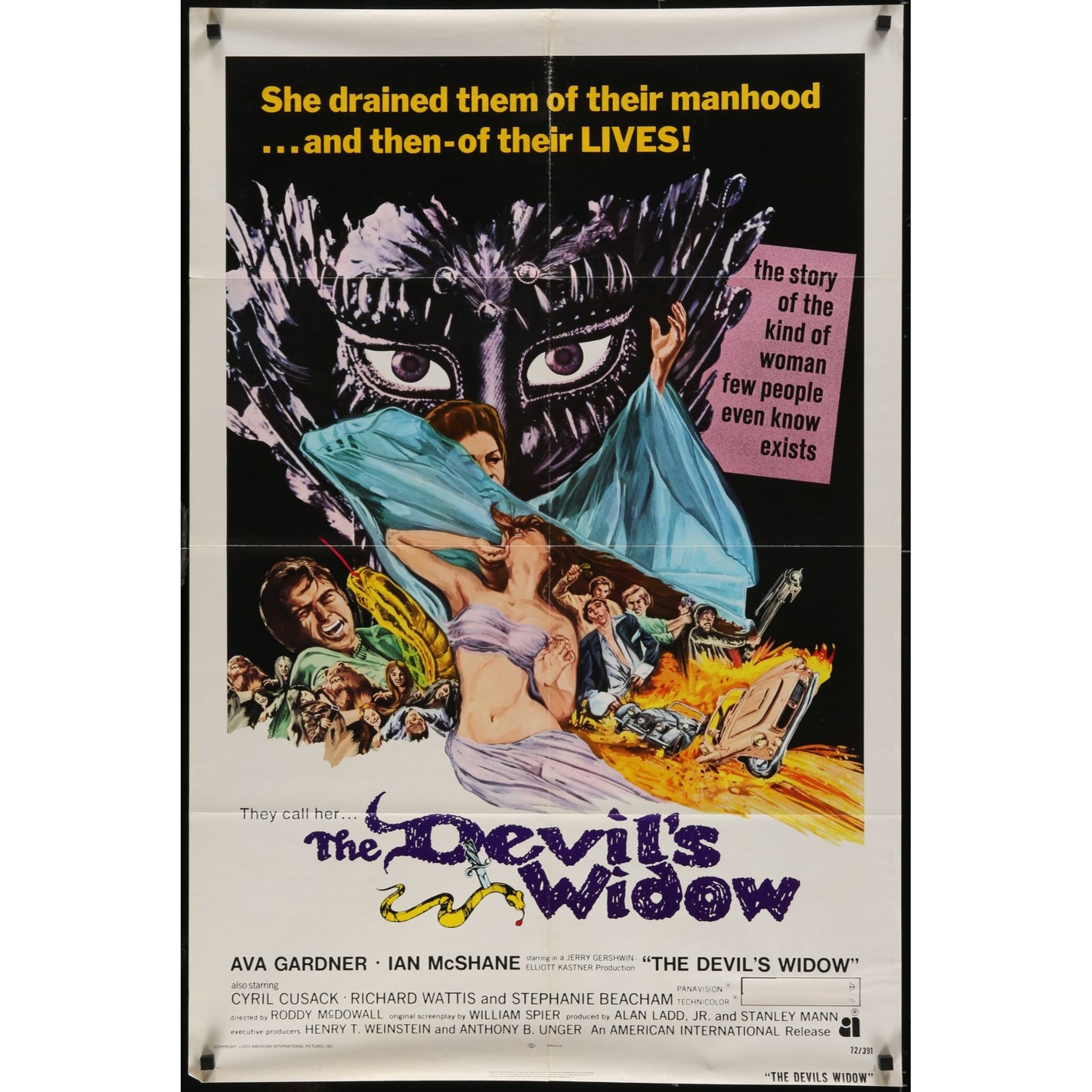 The Devil's Widow (Tam Lin) (1970) Original Movie Poster Folded 27x40
