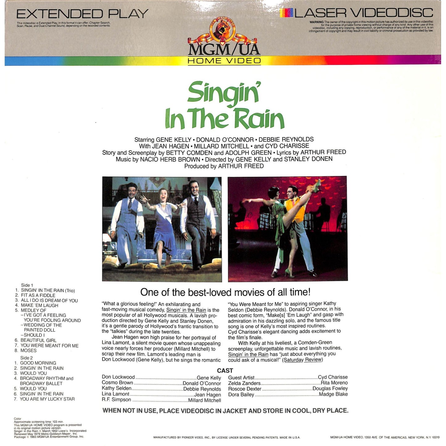 Singin' in the Rain (1952) Laserdisc