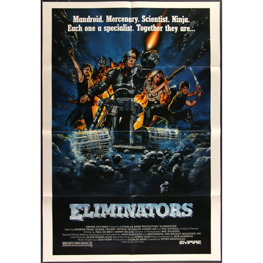 Eliminators (1986) Original Movie Poster Folded 27x41