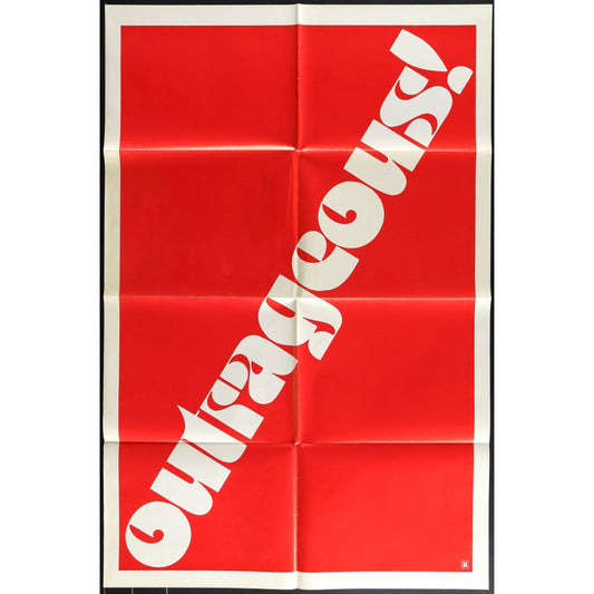 OUTRAGEOUS! (1977) Original US One Sheet Movie Poster 27 x 41"