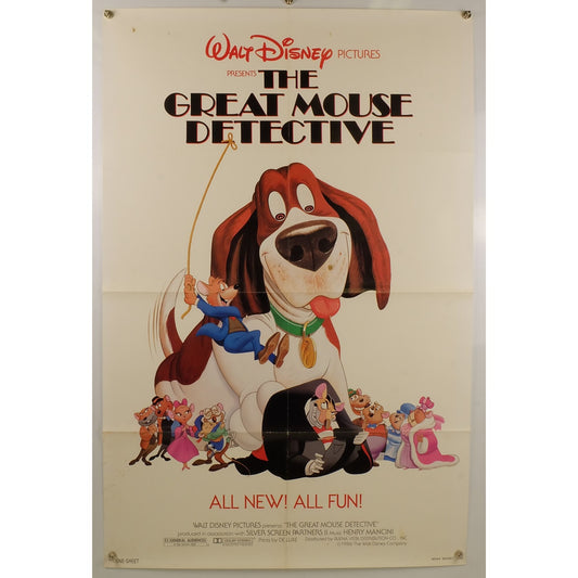 The Great Mouse Detective (1986) Original Movie Poster Folded 27x41