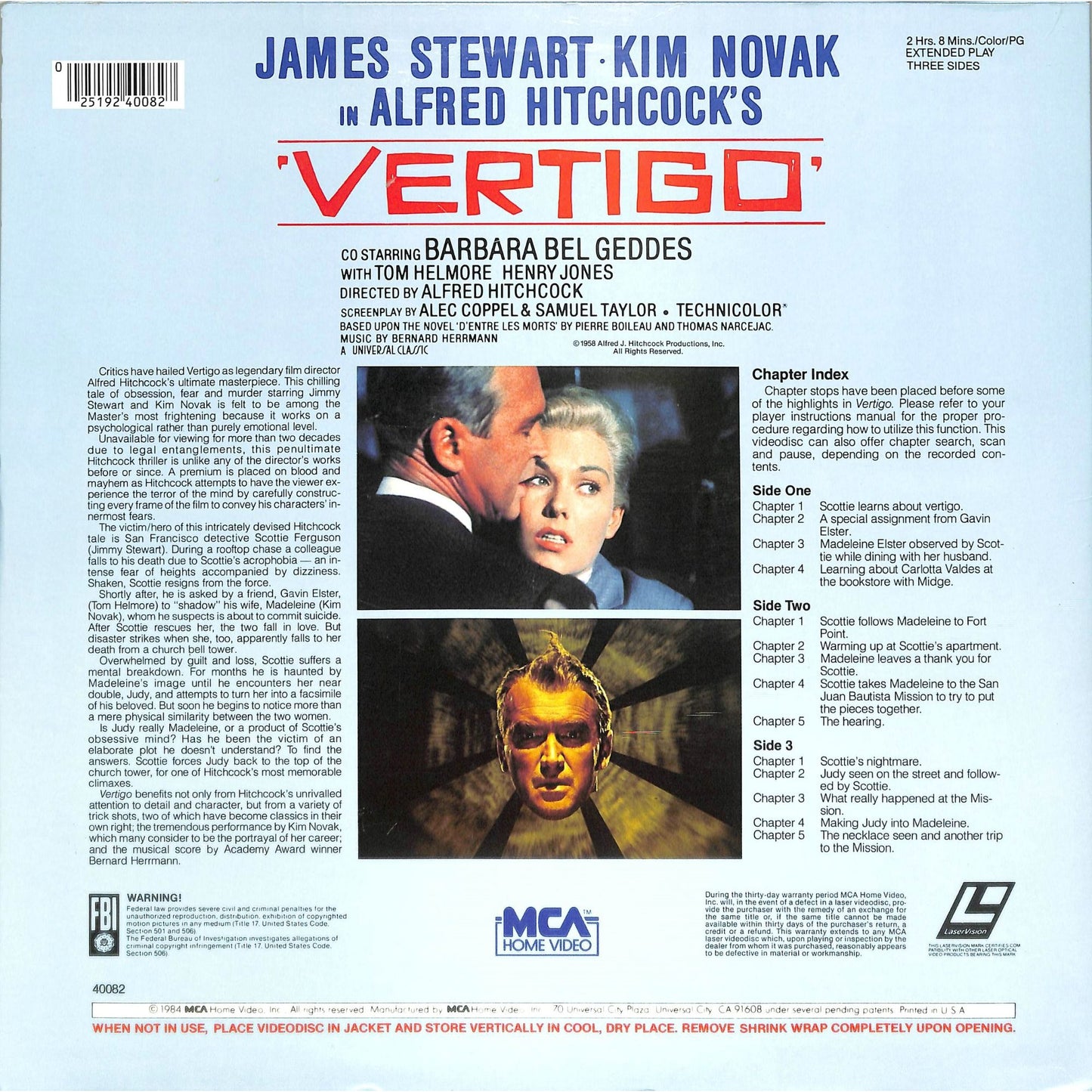 Vertigo (1958) Laserdisc
