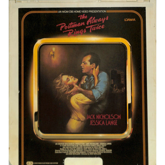The Postman Always Rings Twice (1981) Vintage CED Videodisc TESTED WORKING