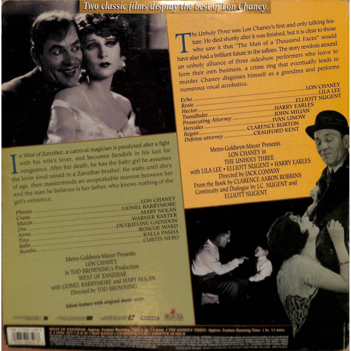 The Unholy Three (1930) Laserdisc Video