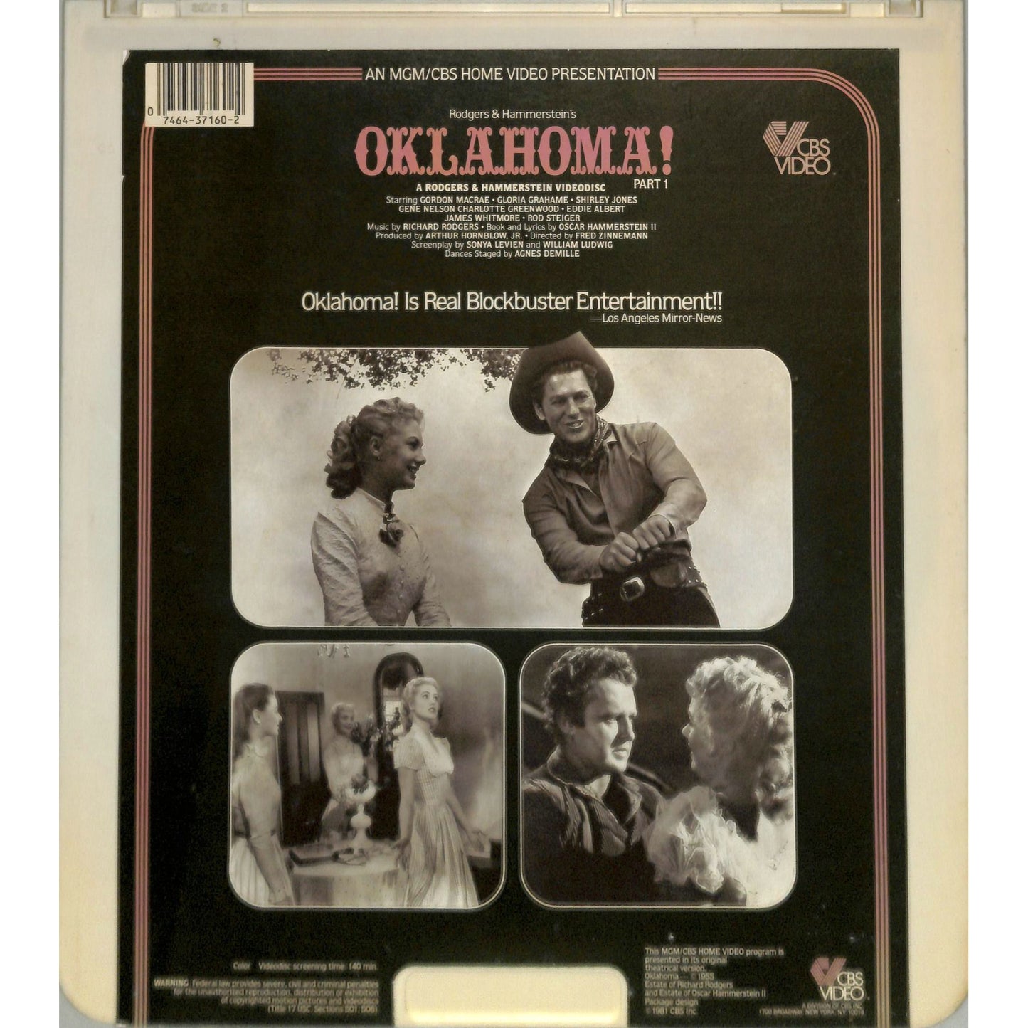 Oklahoma! (1955) Vintage CED Videodisc TESTED WORKING