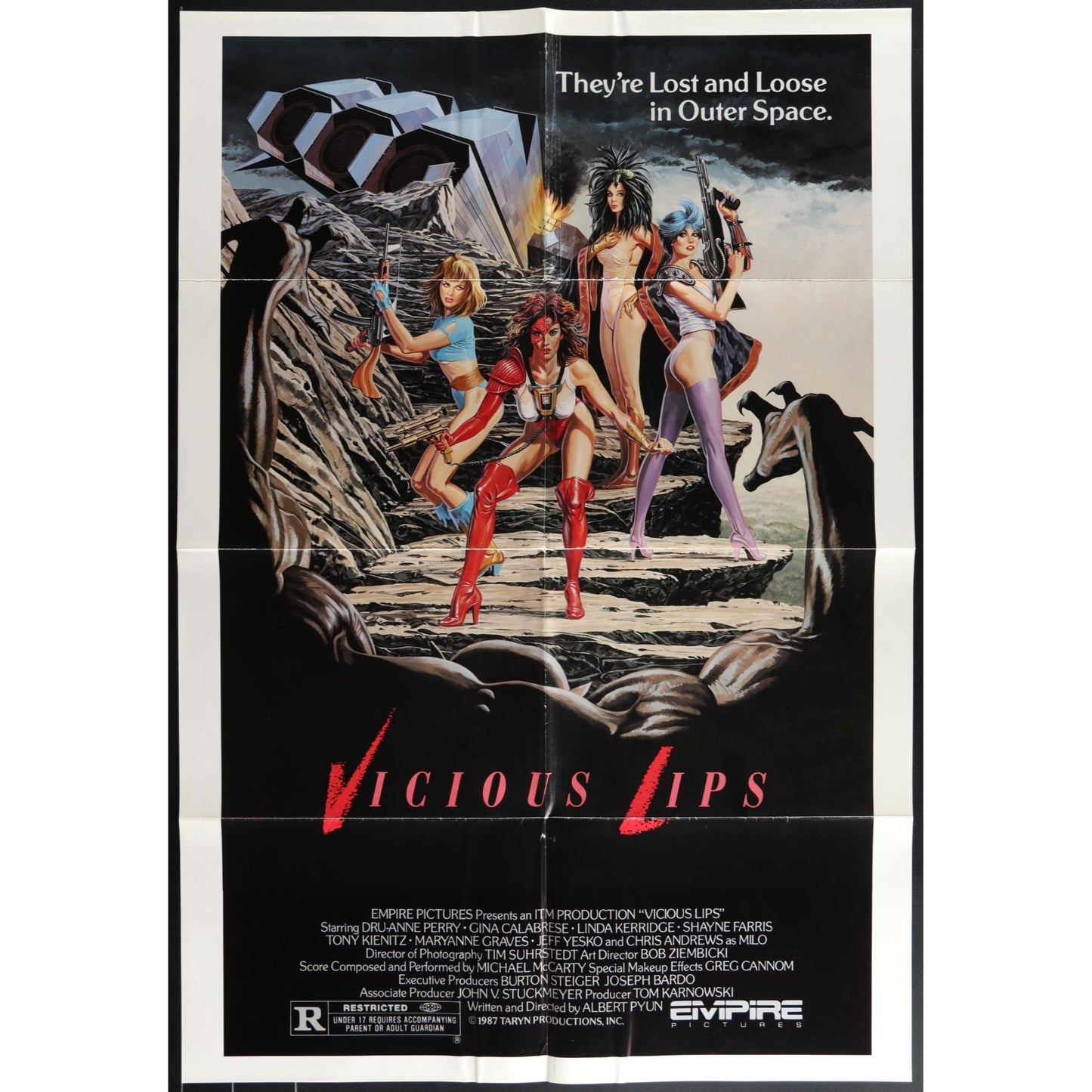 Vicious Lips (1986) Original Movie Poster Folded 27x41