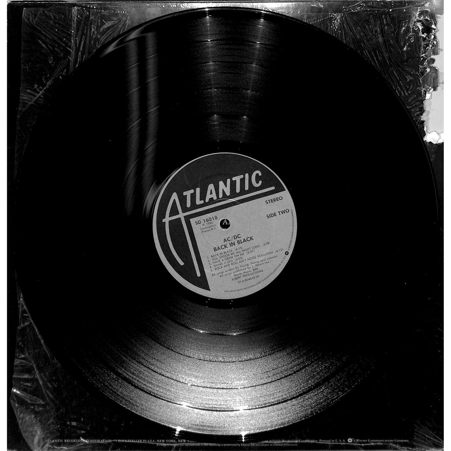 AC/DC - Back In Black Vinyl Record SD 16018