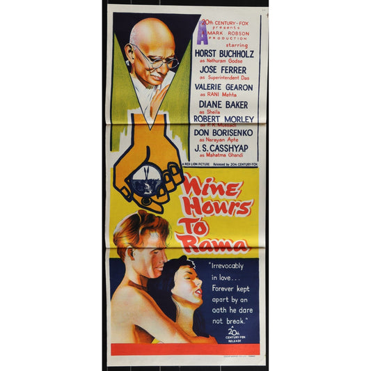 Nine Hours to Rama (1963) Original Australian Daybill Movie Poster Folded 13x30