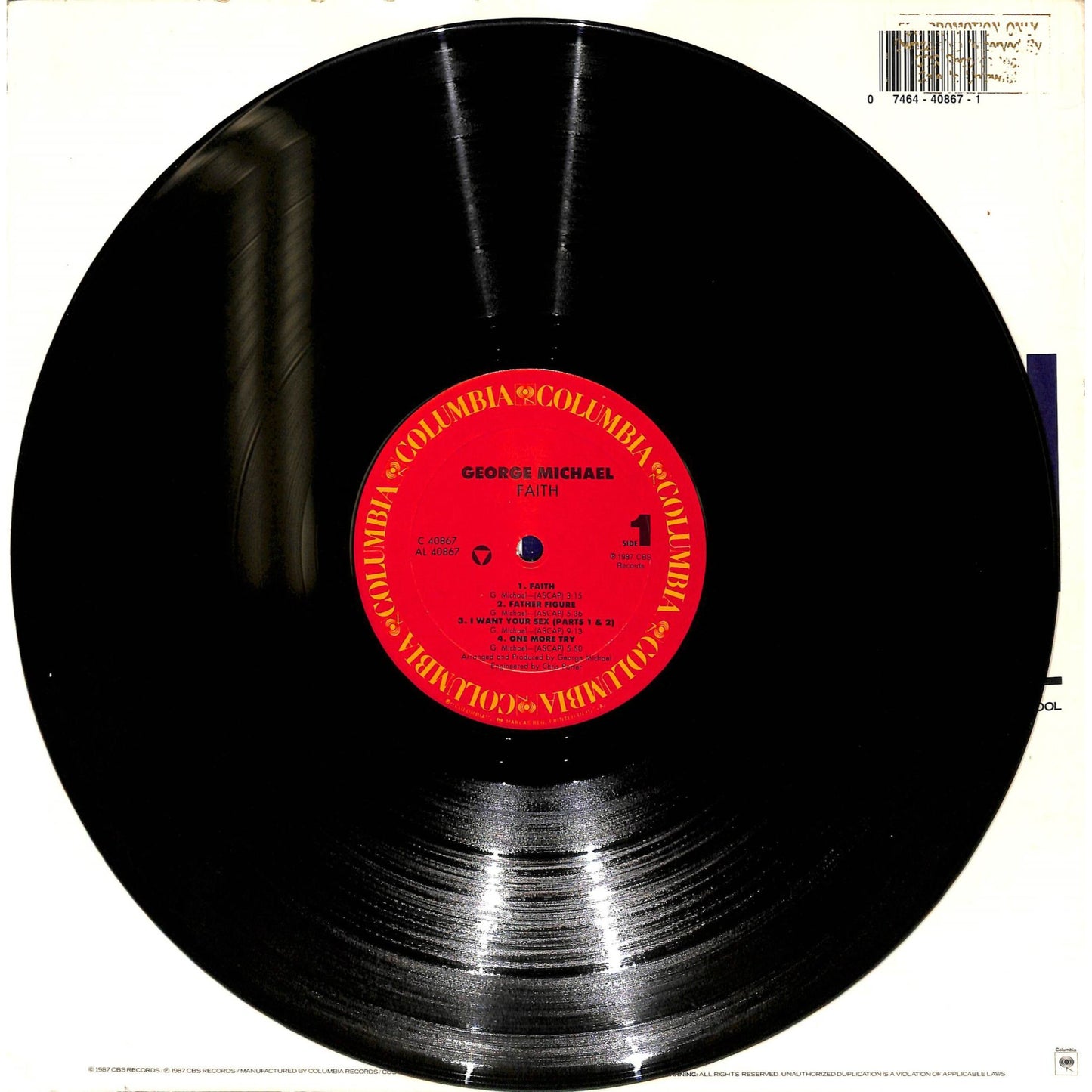 George Michael - Faith Vinyl Record OC 40867