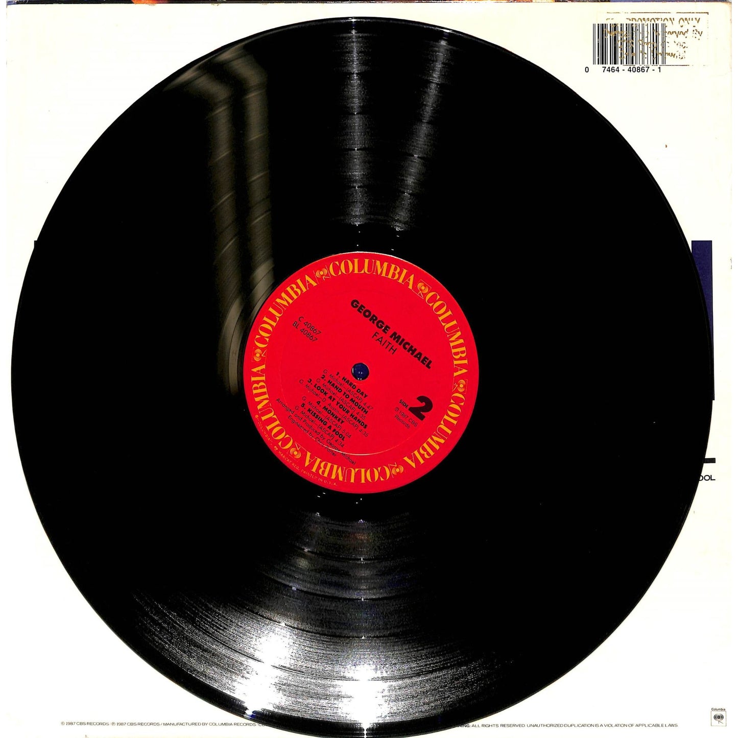 George Michael - Faith Vinyl Record OC 40867