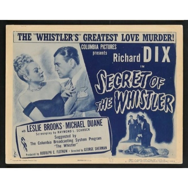 The Secret of the Whistler (1946) Original Lobby Card Movie Poster 11x14