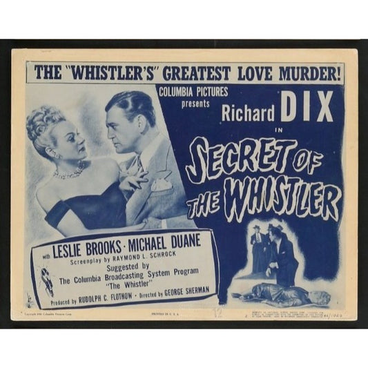 The Secret of the Whistler (1946) Original Lobby Card Movie Poster 11x14