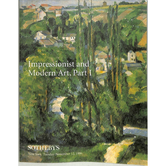 Sotheby's Impressionist and Modern Art Part 1 Auction Catalog November 12, 1996