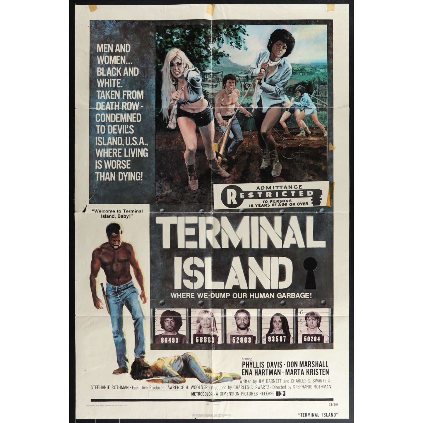 Terminal Island (1973) Original Movie Poster Folded 27x41