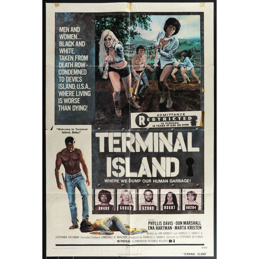 Terminal Island (1973) Original Movie Poster Folded 27x41