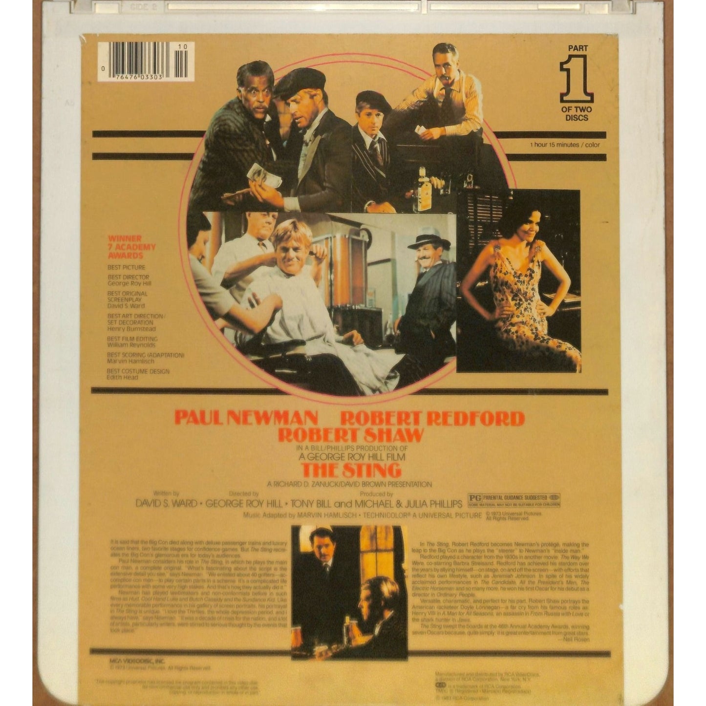 The Sting (1973) Vintage CED RCA SelectaVision Videodisc TESTED WOKRING