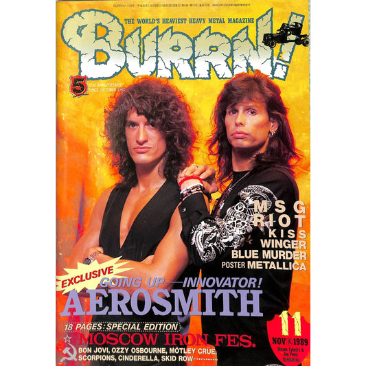 Burrn! Magazine Issue #11 November 1989 Aerosmith Cover Heavy Metal Japan