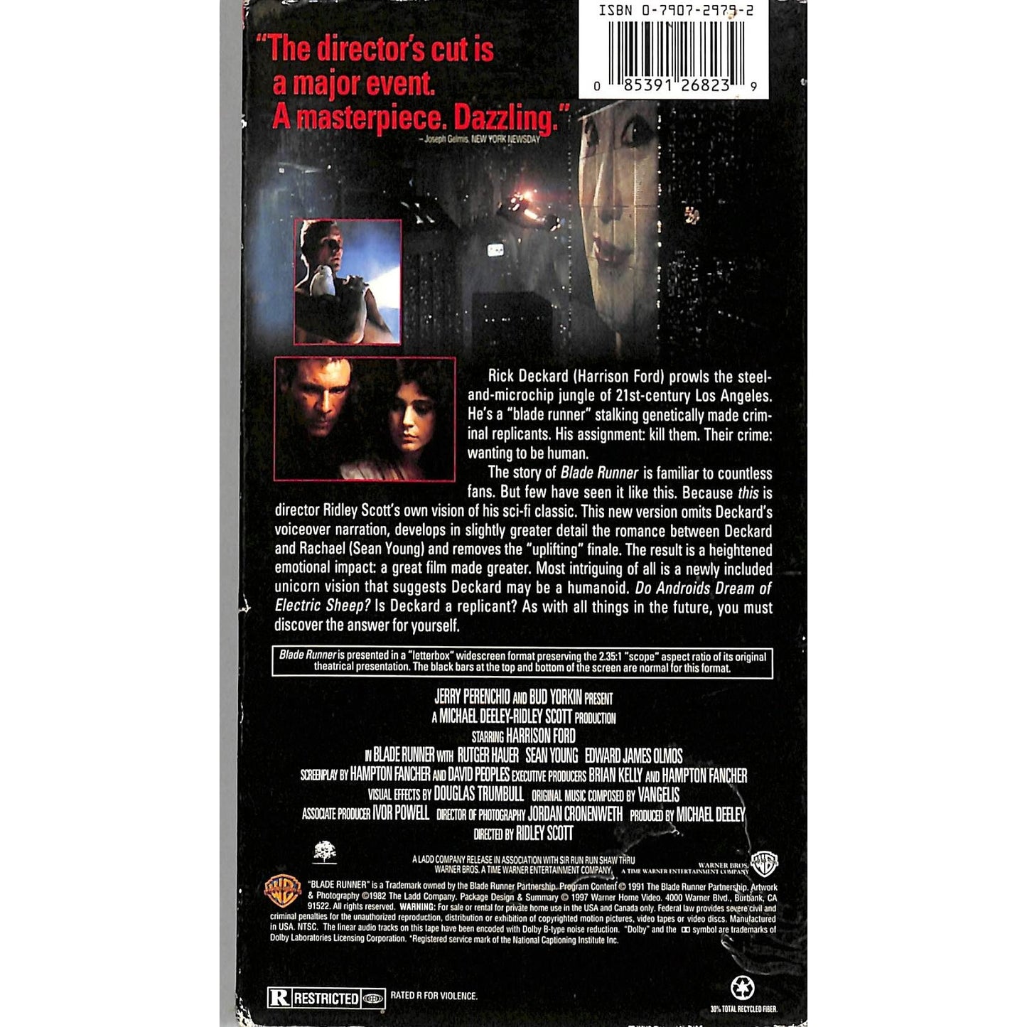 Blade Runner: Directors Cut (1982) VHS Tape Good condition