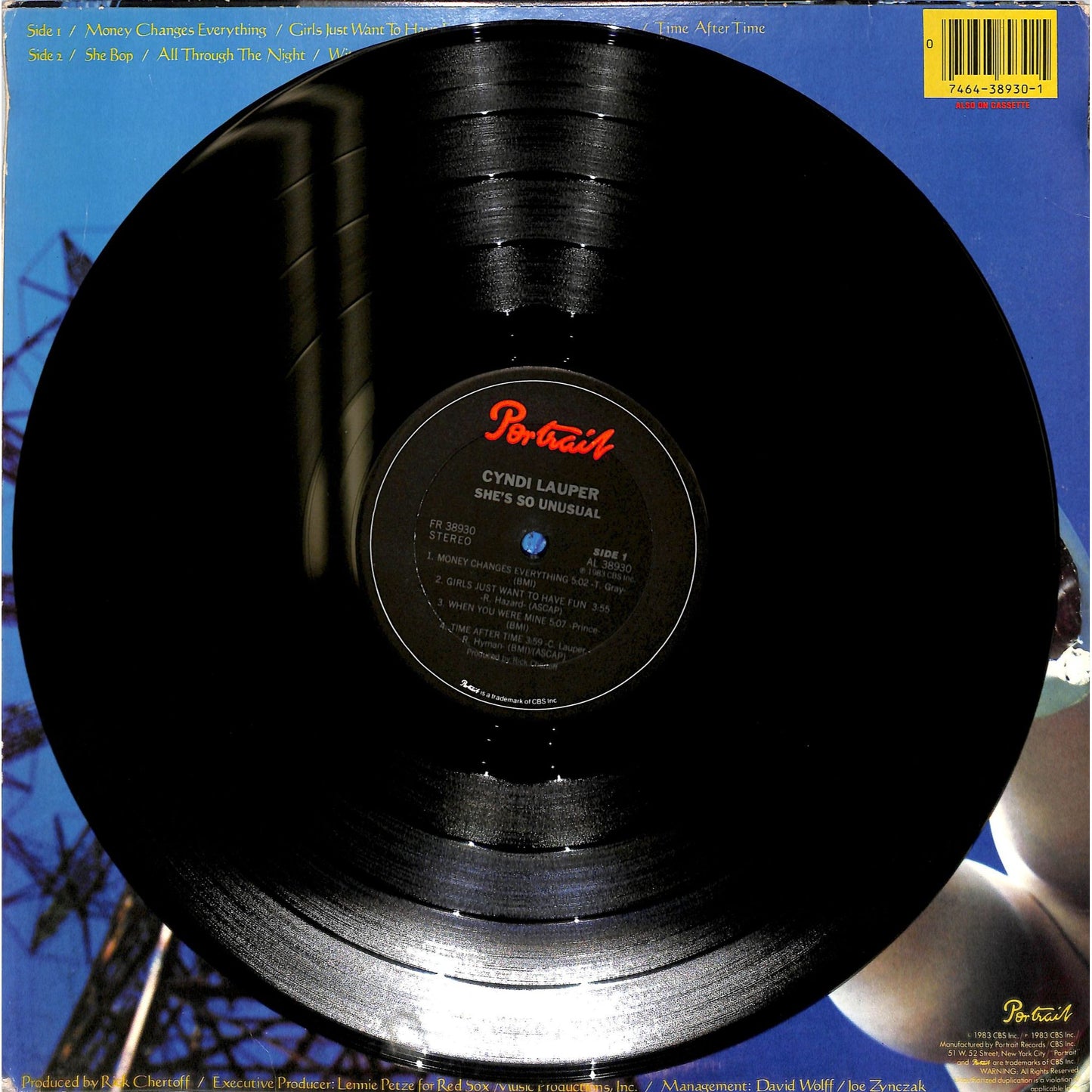 Cyndi Lauper - She's So Unusual Vinyl Record FR 38930