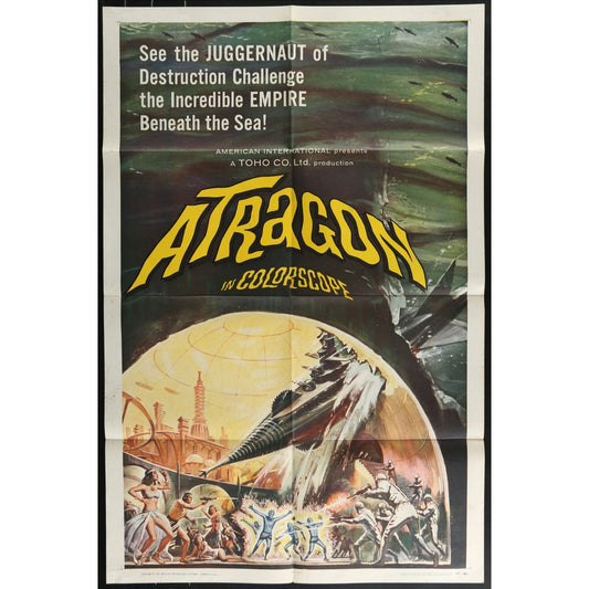 Atragon (1963) Original Movie Poster Folded 27x41