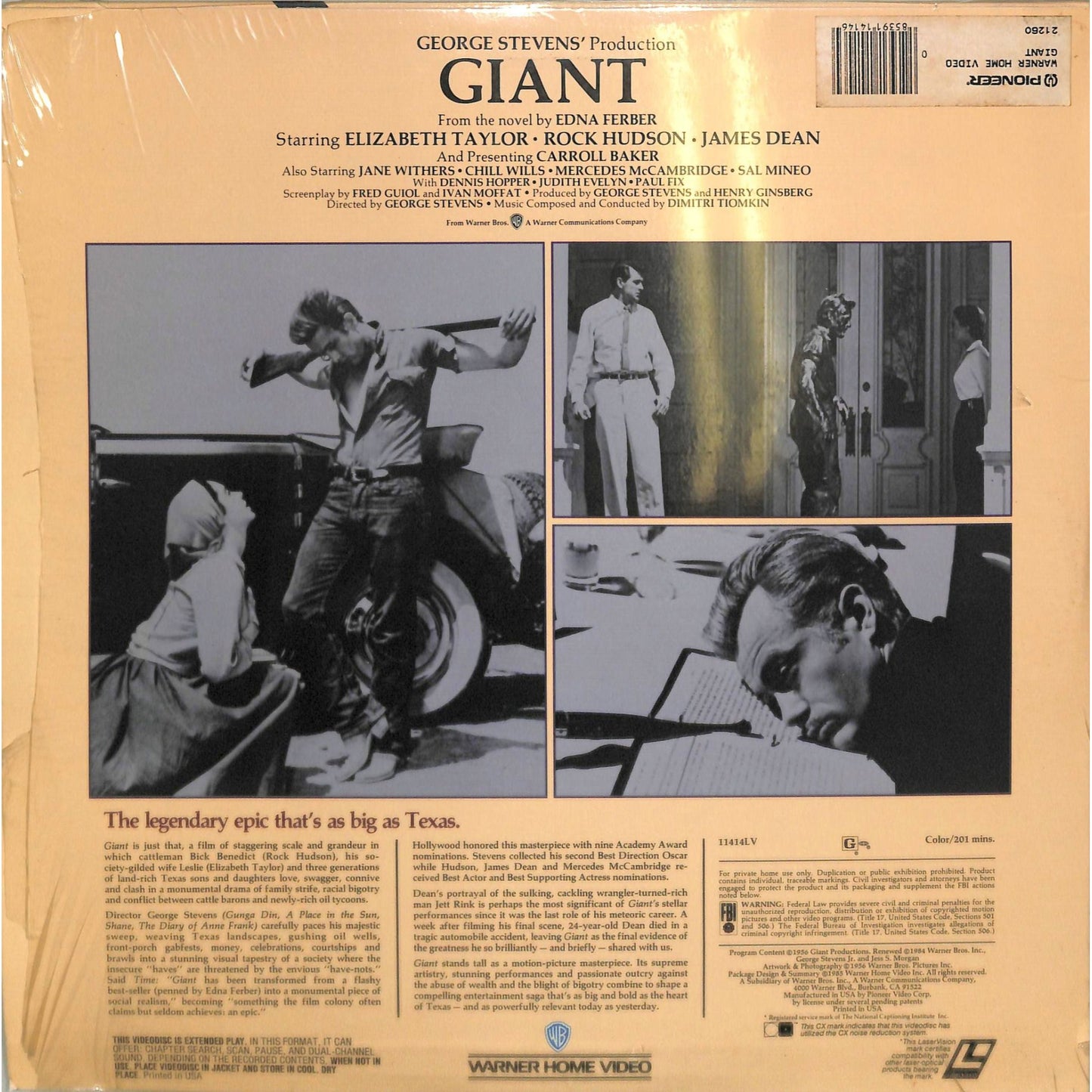 Giant (1956) Laserdisc