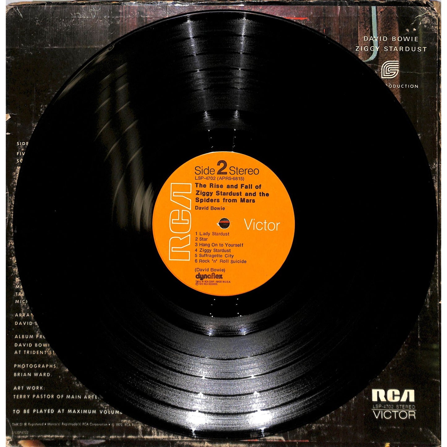 David Bowie - The Rise and Fall of Ziggy Stardust Vinyl Record LSP 4702