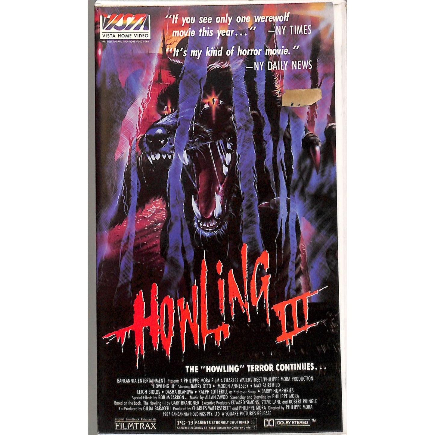 Howling 3 (1987) VHS tape Hardshell good condition.